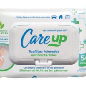 Toalla Antibacterial CARE UP x 50 unid c/tapa