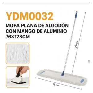 MOPA PLANA DE ALGODON CON MANGO DE ALUMINIO 60X135CM AILEDA