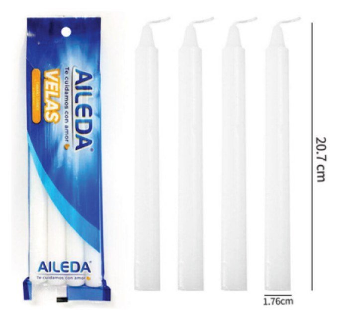 VELAS BLANCAS ALEDA MEDIANO 1.76 x 2.7CM AILEDA