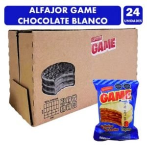 ALFAJOR GAME 60G Chocolate Blanco – Caja x 24