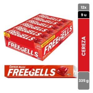 FREEGELLS PLAY CEREZA Caja 36 X Display x 12un (Paq. 9 caramelos)