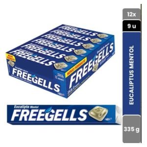 FREEGELLS PLAY EUCALIPTO 36 X 12un - Caja 36 X Display x 12un (Paq. 9 caramelos)
