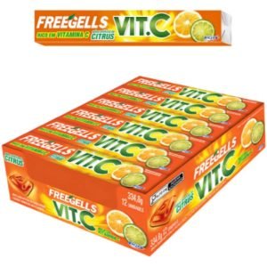 FREEGELLS PLAY CITRUS VITA C 36 X 12un – Caja 36 X Display x 12un (Paq. 9 caramelos)