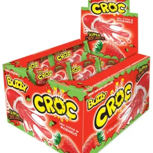 CHICLE BUZZY CROC FRESA FRUTILLA 20 DISPLAY X 40 UND