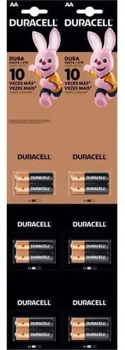 PILAS DURACELL DOBLE A ALCALINAS TIRA X 12 UNDS