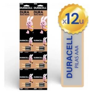 PILAS DURACELL TRIPLE A ALCALINAS TIRA X 12 UND