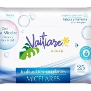 TOALLITAS DESMAQUILLANTES CON AGUA MICELAR 25 UNDS VAITIARE